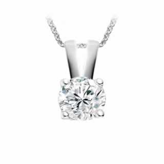 Classic Solitaire Diamond  Pendant in 9K White Gold (0.15ct. tw.)